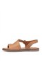 Elit Koc54-07 Women's Genuine Leather Flat Sandals Tan - 3