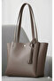 Women's Three-Compartment Handbag Quality Faux Leather Shopper - 2