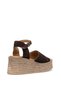 Elit Zyn4071 Women Genuine Leather Wedge Heel Sandals Brown - 4