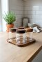 Liora Acacia 4-Piece Spice Rack with Stand (4 Pieces 300 ml)