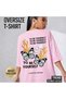 Women's White Oversized – Back Printed Butterfly & F Lamé Graphic Design Streetwear T-Shirt
