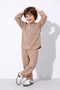 Boy's Linen Striped Fabric 100% Cotton Transitional Hakim Collar Shirt-Pants Set - 3