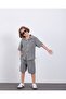 Boy's Linen Striped Fabric 100% Cotton Summer 2-Piece Collared Shirt-Shorts Set