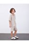 Boy's Linen Striped Fabric 100% Cotton Summer 2-Piece Collared Shirt-Shorts Set - 2