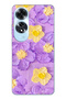 Oppo A60 Compatible Purple Yellow Floral Print Transparent Phone Case