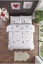 Ranforce 100% Cotton Heart Duvet Cover Double Duvet Cover Set - 2