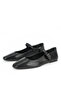 , Women's Genuine Leather Ballet Flats 1611022Z2735 Black - 5