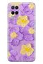 Oppo A54 Compatible Purple Yellow Floral Print Transparent Phone Case