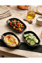 6 Pieces 16X11 cm Melamine Kayık Plate – Sauce Bowl, Appetizer and Snack Presentation Plate Black - 6