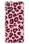 Oppo A74 Compatible Pink Leopard Pattern Transparent Phone Case