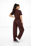 Modal Fabric, Shirt Collar Crystal Stones, Top and Bottom Set /High Waist Elastic, Soft-Textured Set - 5
