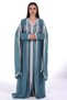 Embroidered kaftan with a belt at the waist, ladies belted kaftan dress