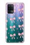 Oppo Reno 5 Lite Compatible Pink Bow Patterned Transparent Phone Case