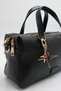 Women's Black Multi-Compartment Crossbody Hand and Shoulder Bag with Useful Metal Accessories and Zipper - 3