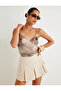 X Sima Tarkan - Tulle Spaghetti Strap K Double-Breasted Top a Lined Color Transitioning D Patterned Draped - 2