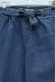 Elastic Waist Belted Pocketed Jeans - Blue - 4