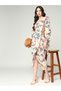 Peach Floral Print Fusion Readymade Draped Saree and Top Co-Ords - 7