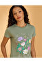 Women Green Printed T-Shirt - 4