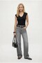 Women's Marriot Lux Touch V-Neck Sleeveless Black Knitted Blouse - 3