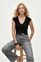 Women's Marriot Lux Touch V-Neck Sleeveless Black Knitted Blouse