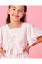 Girls White Jumpsuite With Butterfly Crochet Lace And Beads At Front - 4
