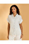 Women White Striped Casual Blouse