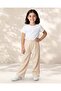 بنطلون واسع الساقين بلون كريمي سادة للبنات - 2