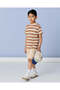Boys Cream Striped T-Shirt - 5