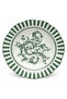 Floral Garden Ceramic Deep Plate – 22 cm (White with Green Floral Design)