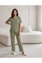 Women Green 2 Piece Solid Pyjama Set - 5