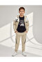 Boys Beige Printed 3 Piece Sweatshirt Set