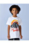 Boys White Printed T-Shirt