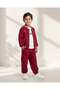 Boys Red Printed Button Front Jog Set (3 Piece) - 2