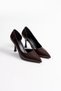 Women's Bitter Brown Patent Leather Heeled Shoes Tr08Ms45M - 2
