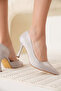 Women's Silver Heeled Shoes Tr08Ms45B - 6