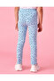 Girls Blue Printed Leggings - 2
