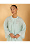 Women Mint Embellished Lurex Dress - 2
