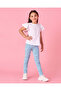 Girls Blue Printed Leggings