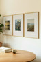3 Pieces of Vintage Paintings with Natural Wooden Frames, with Views of Lake, Nature and Mountains - 3