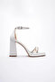 Women's White Heeled Sandals Tr12My01B