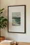 1 Piece Black Wooden Framed Vintage Painting of a Sea and Coastal Scene - 3
