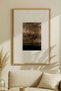 1 Piece Natural Wooden Framed Dark Faded Wood Theme Vintage Painting - 2