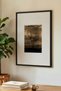 1 Piece Black Wooden Framed Dark Faded Wood Themed Vintage Painting - 3