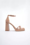 Women's Nude Heeled Sandals Tr12My01C - 5