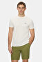 Taylor Bone Color Crew Neck Crinkle Lightweight Fabric Metal Logo Standard Fit Men's Tshirt