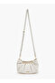 Pleated Sling Bag with Button Closure - 2