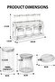 Bamboo Spice Rack with 7 Glass Jars- 2 Tier Kitchen Organizer with Spoons, Labeled Jars - 3
