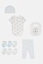 Toddlers Boy 10 Pieces Graphic Print Bodysuit Set, White - 3