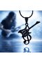 Black Color Stainless Steel Musical Note Guitar Necklace