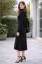 V-Neck Spanish Sleeve Dress with Neck Collar and Back Slit Detail - 2